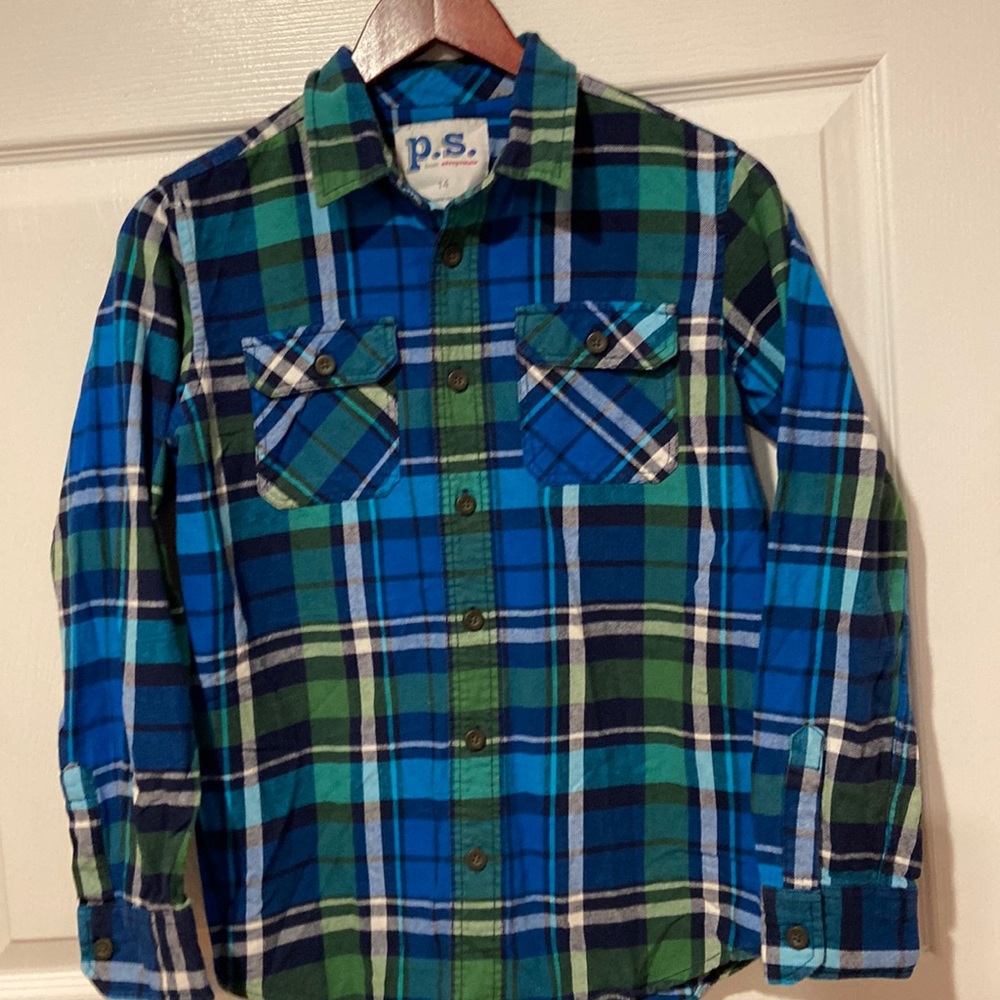 Aeropostale boys long sleeve plaid flannel shirt